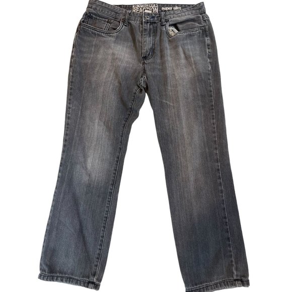 Kenneth Cole Reaction Womens Jeans Super Slim Straight Leg Black Size 32x30 - Picture 1 of 12